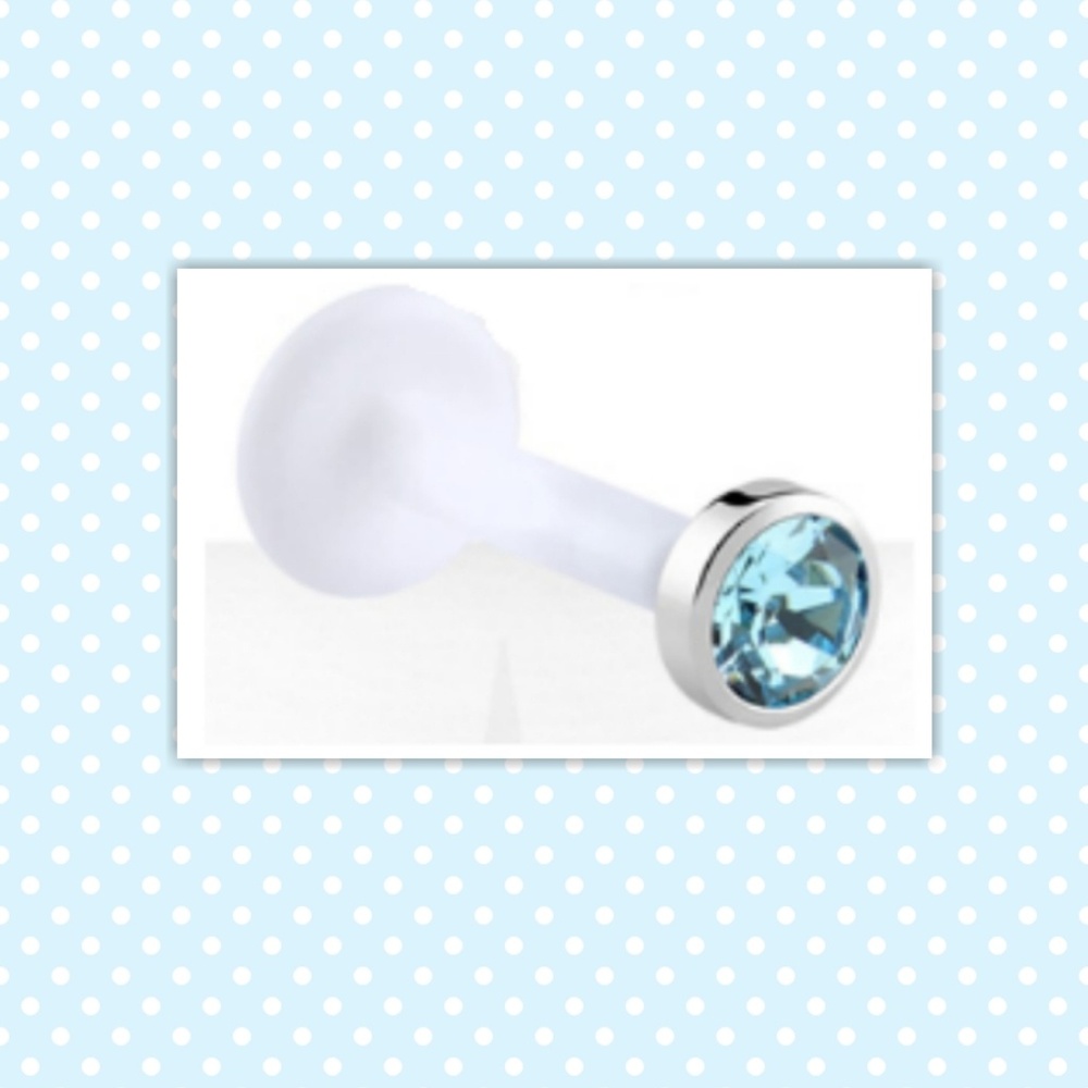 ❤ NWT Bioflex Labret/Monroe Post with Blue Gem❤